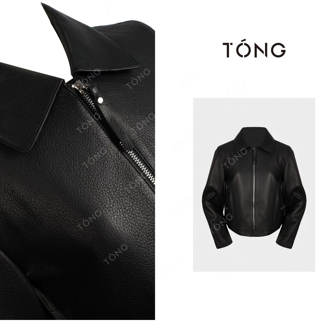 【夜幕星影】柜定制进口小羊皮荔枝纹高定系列皮衣 GA0118