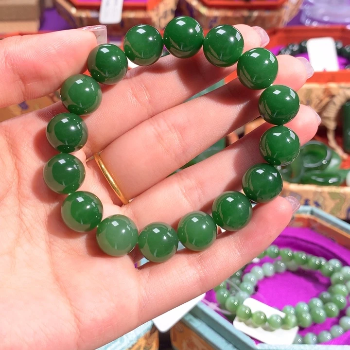 手链未镶嵌和田玉（碧玉）