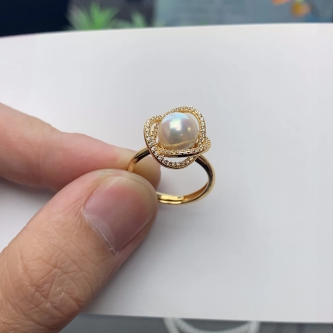【闪购商品】银S925镶嵌戒指海水珍珠珍珠