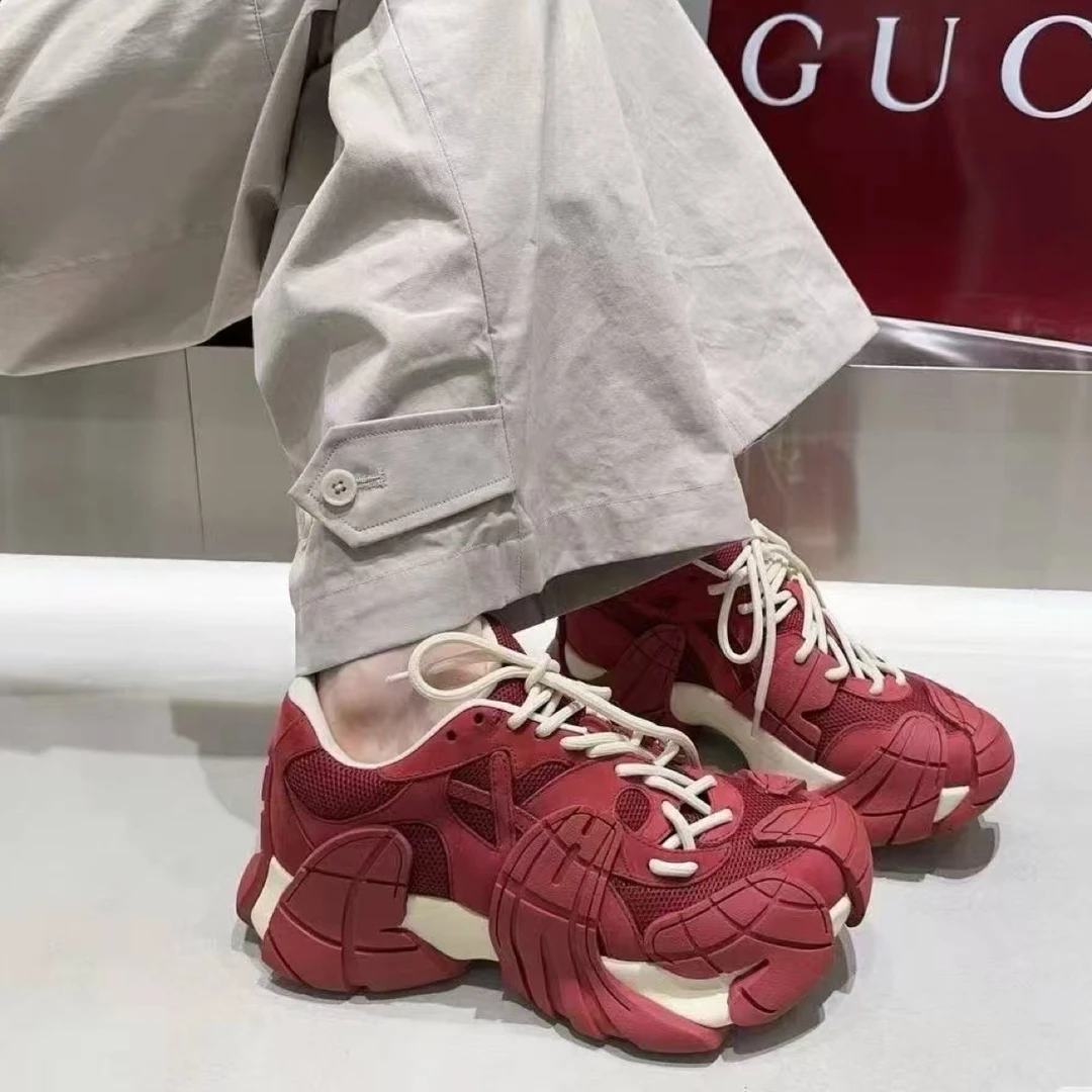 透气休闲老爹鞋增高60时尚休闲鞋系带厚底失序混搭风