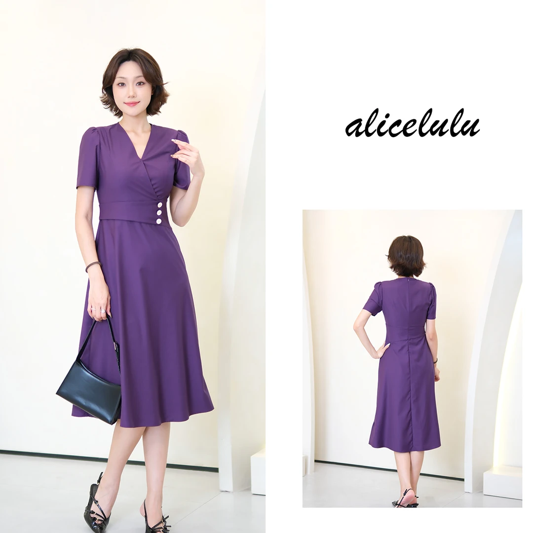 [alicelulu]夏季新款高级感轻奢气质女神范连衣裙S2142988Q