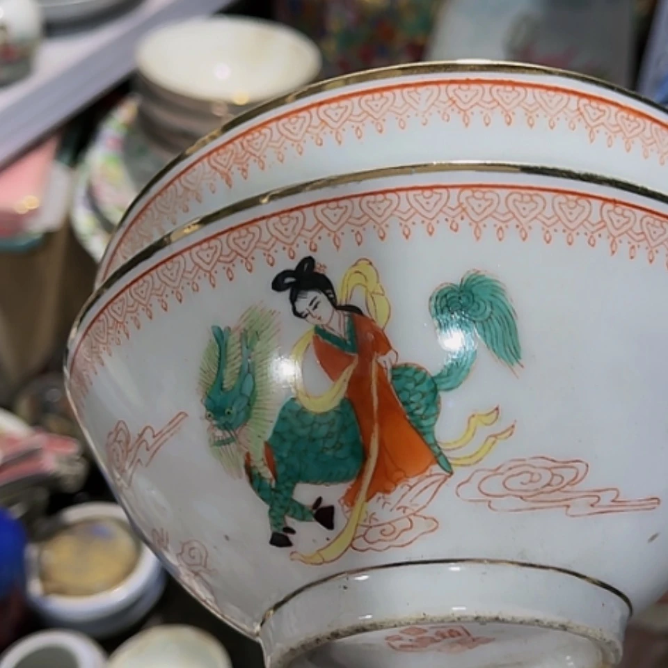 【闪购商品】紫砂盖碗顺****宁手工手绘饭碗2个