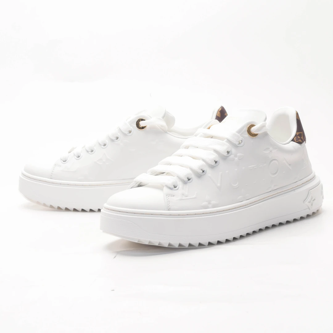 99新 LouisVuitton/路易威登 /36/布面老花尾印字松糕鞋