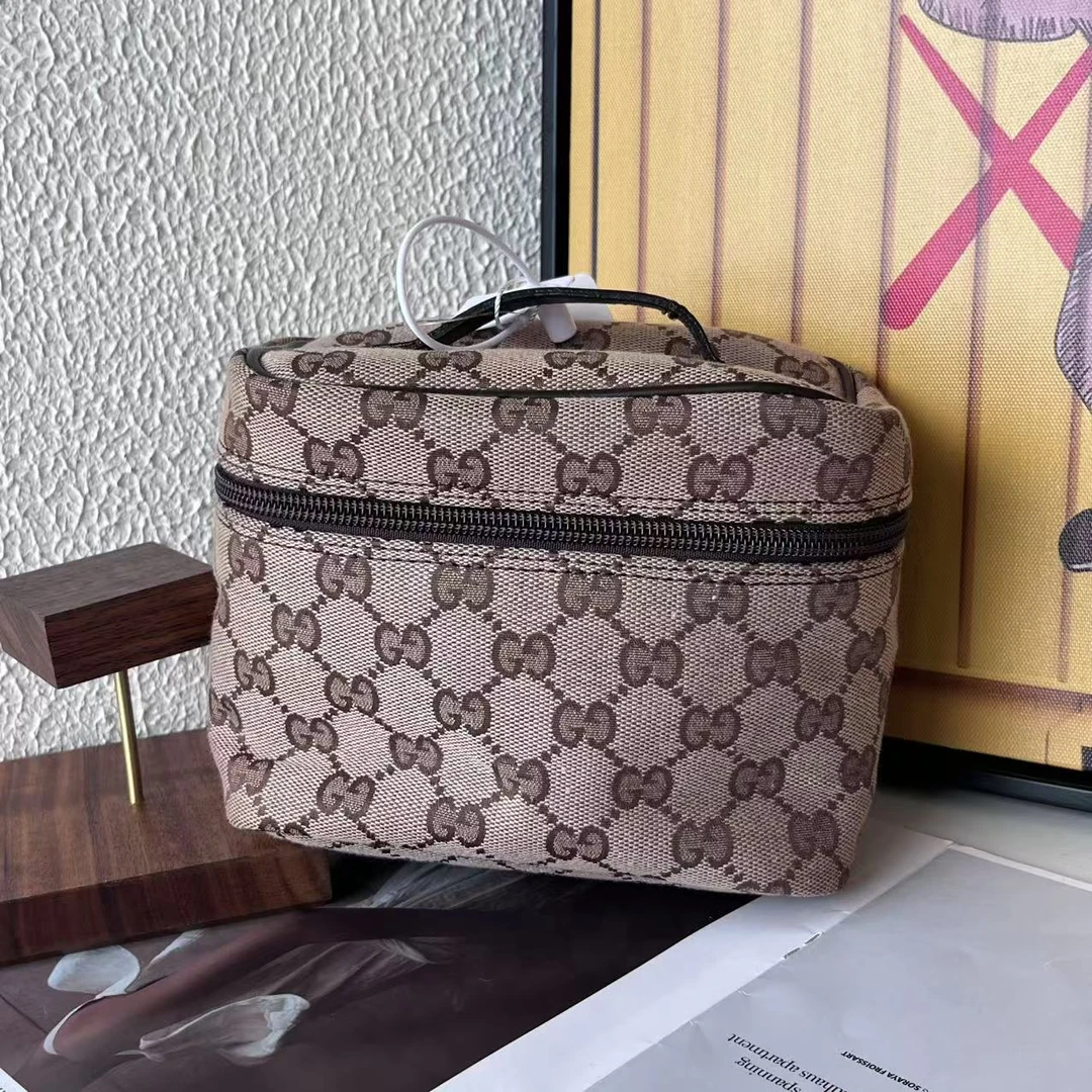95新 GUCCI/古驰 XM/双G老花咖色满印手提盒子包/THHM02619046