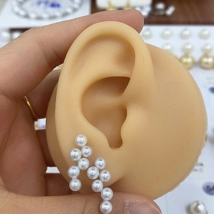 定制海水珍珠9K金镶嵌发饰淡水珍珠耳钉