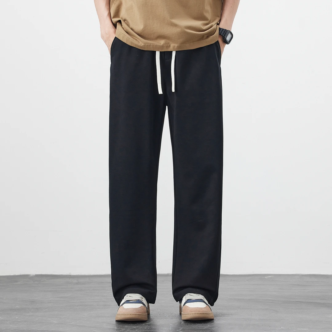 Kuvine2025夏季港风凉感宽松弯刀高街潮牌舒适简约户外休闲裤男款