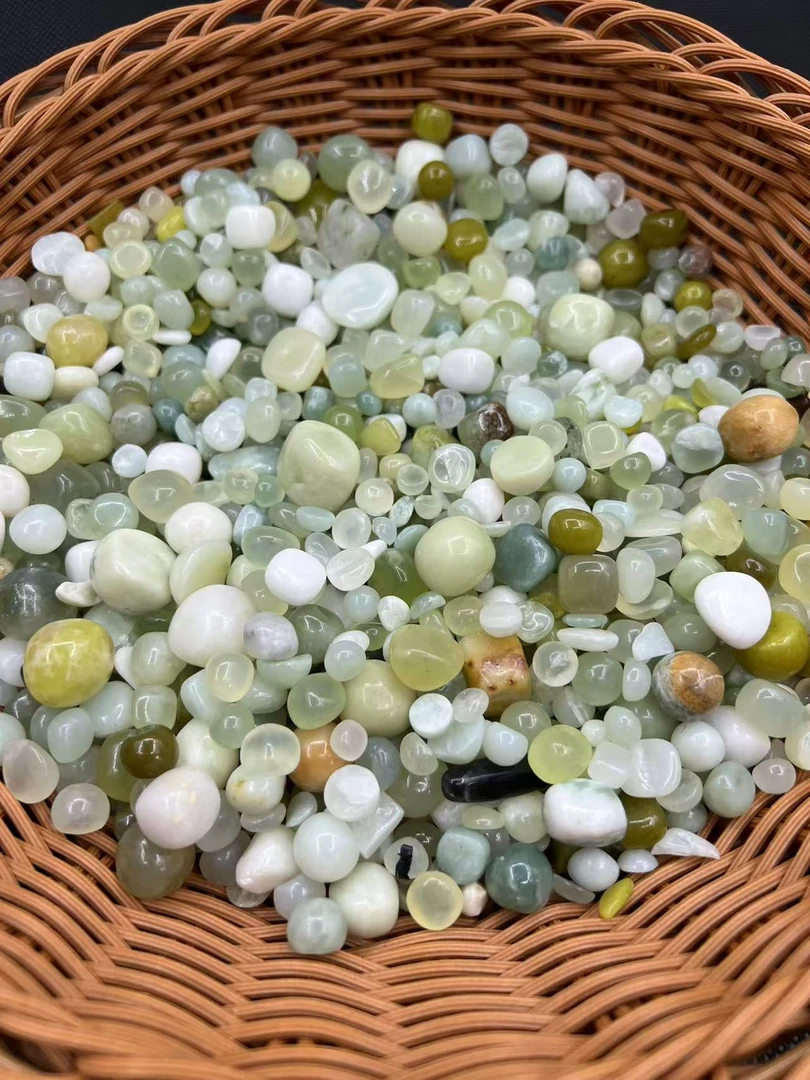 天然岫玉高品质鱼缸石花盆石风景石观赏石袋装750g