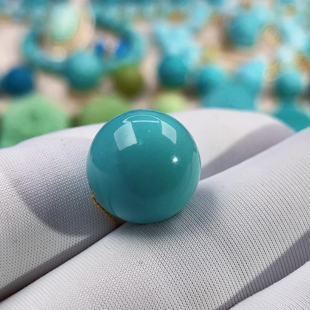 绿松石珠宝奇石未镶嵌14mm