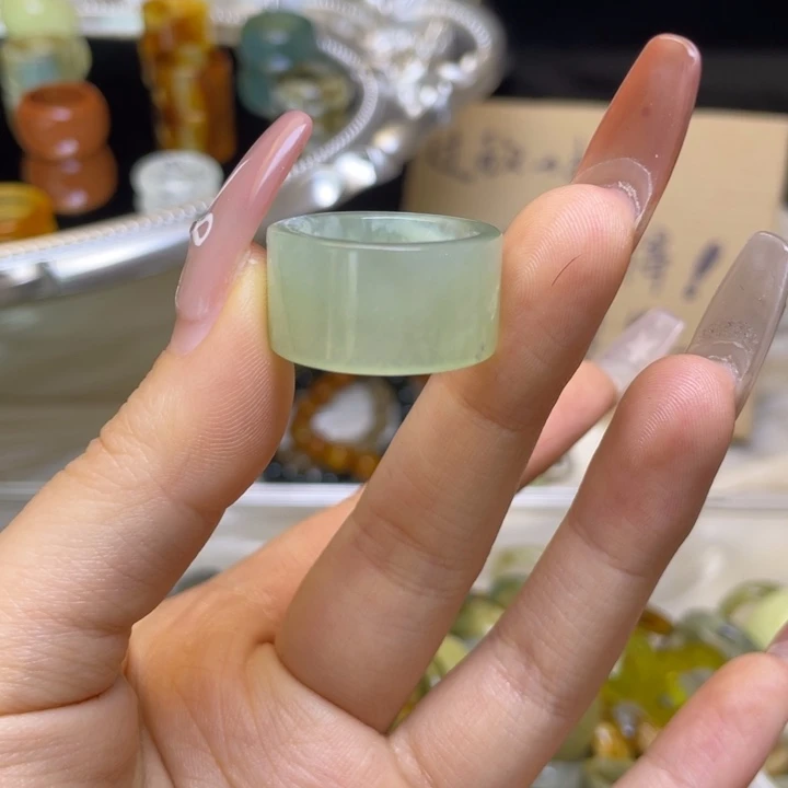 蛇纹石玉合金戒指1-17.5微瑕