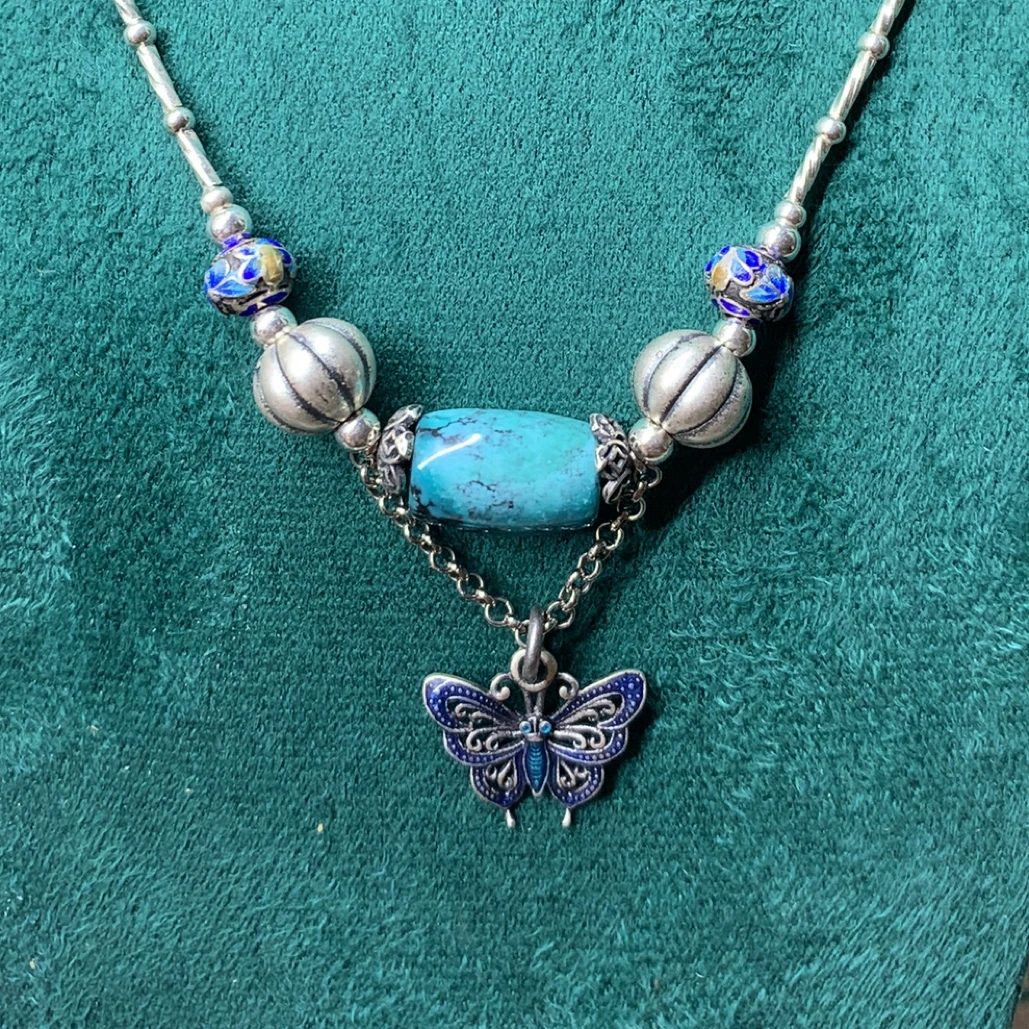 银吊坠 小众时尚创意锁骨链中古