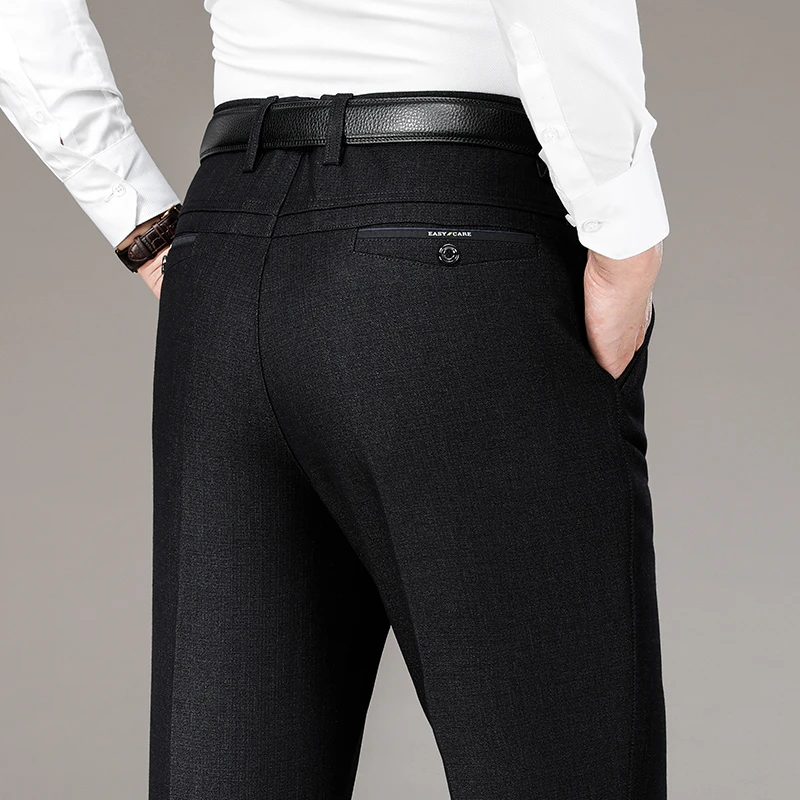 高端男士休闲裤2025新款春秋季宽松直筒西裤商务中年爸爸长裤子冬