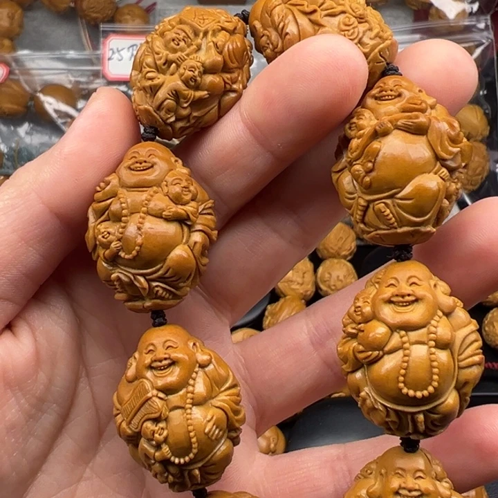 无***猫橄榄核手串/手链弥勒
