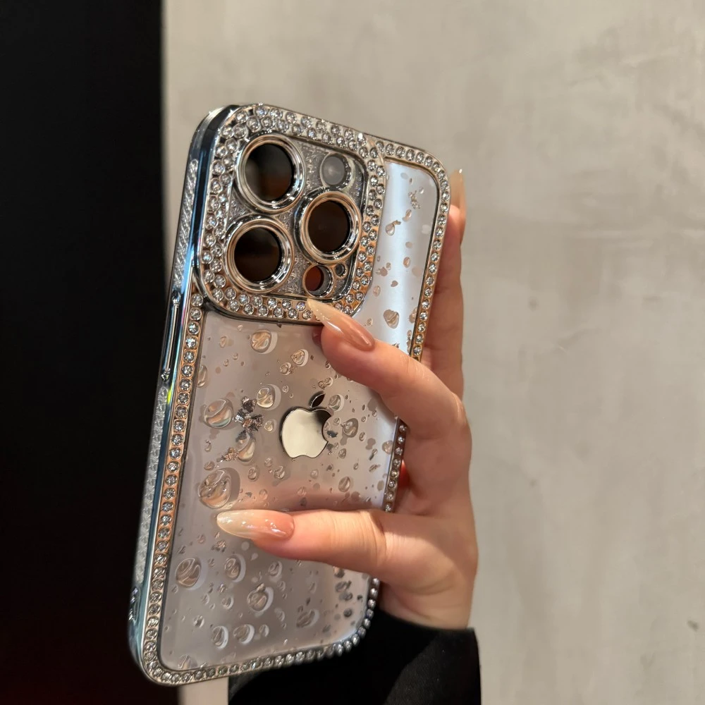 高级时尚雨滴适用苹果16promax手机壳网红iPhone15个性14新款13女