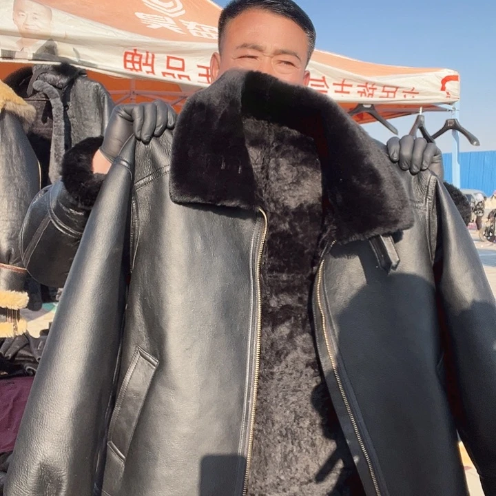 56码黑色b3款无帽皮毛一体