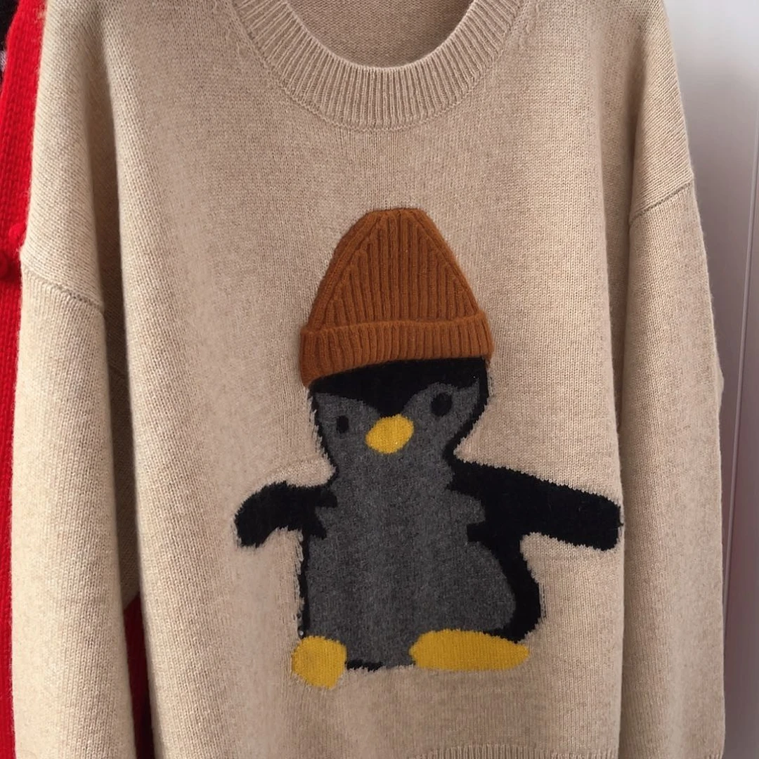 企鹅加厚羊绒打底