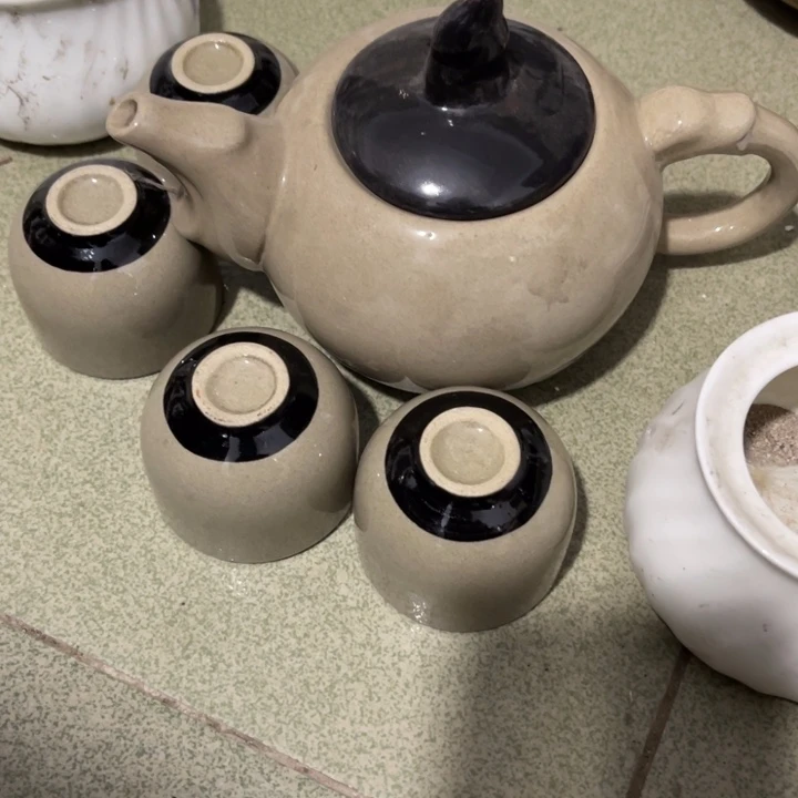 瓷其他龙凤壶带4个杯子