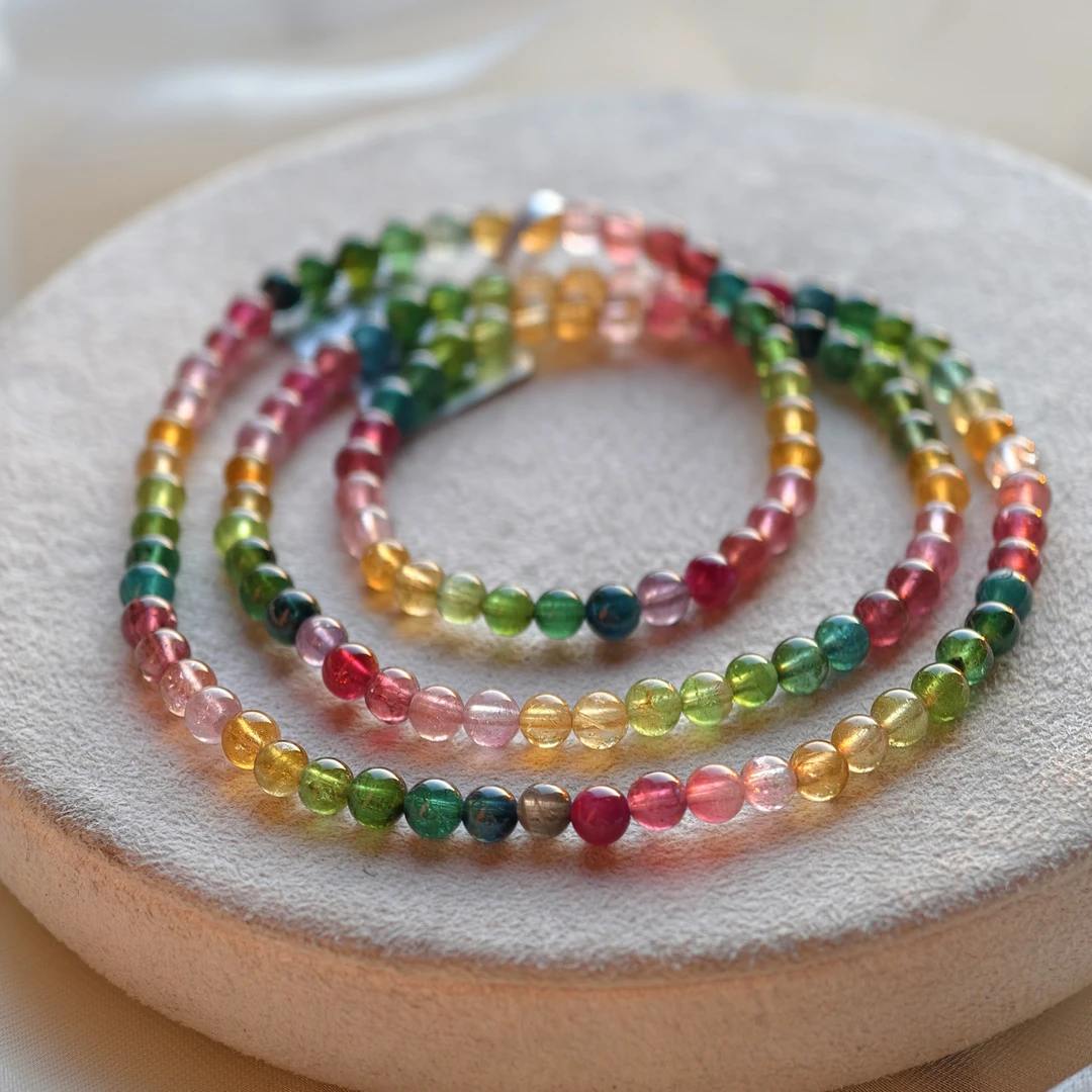 巴西天然高端老矿精品三圈彩虹碧玺性价比高时尚百搭