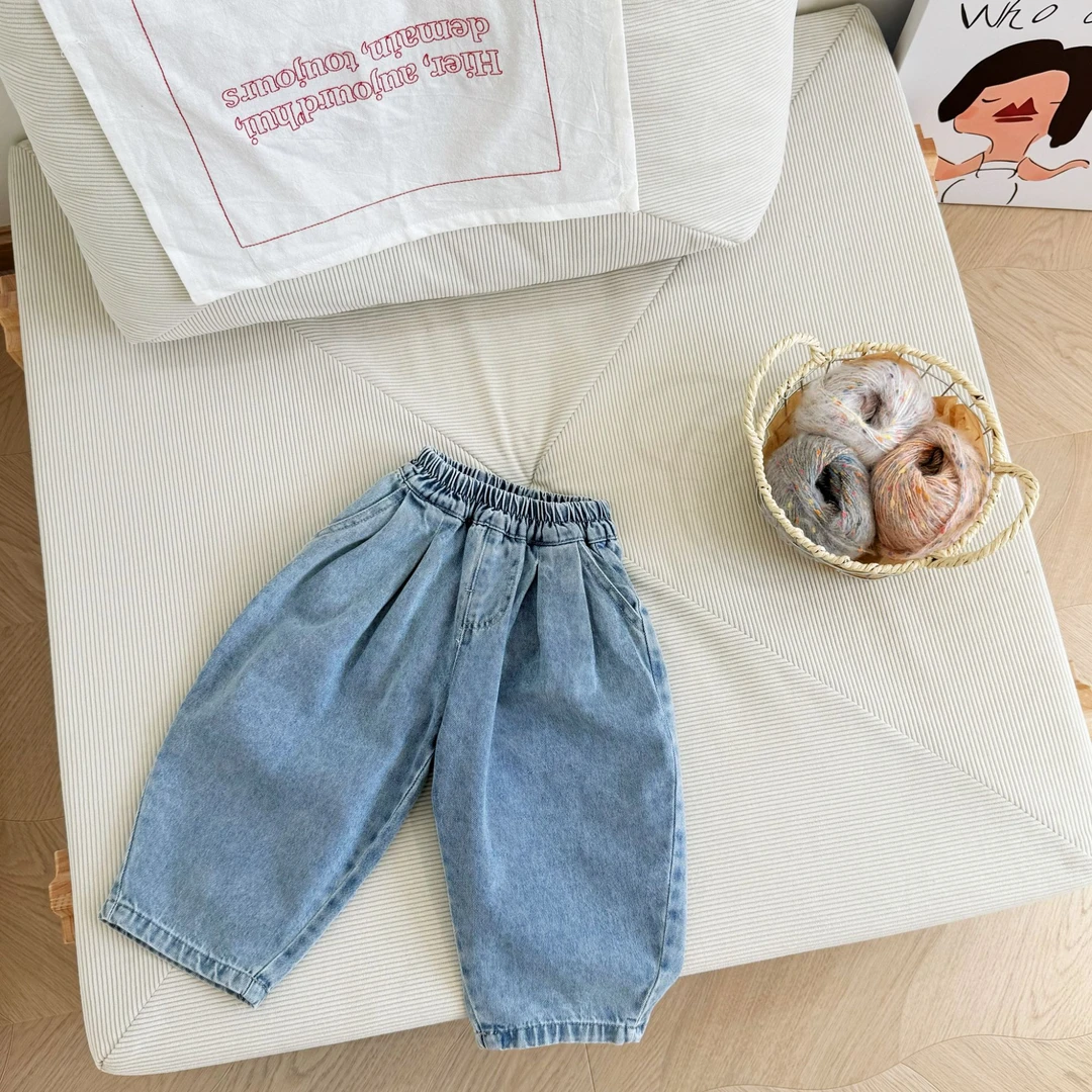 HM051-儿童春季牛仔裤2025新款男童牛仔裤