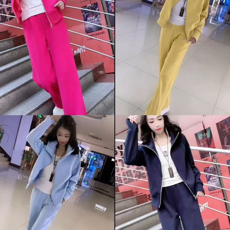 奥丽绒加厚627平角直筒套裤（上衣+裤)