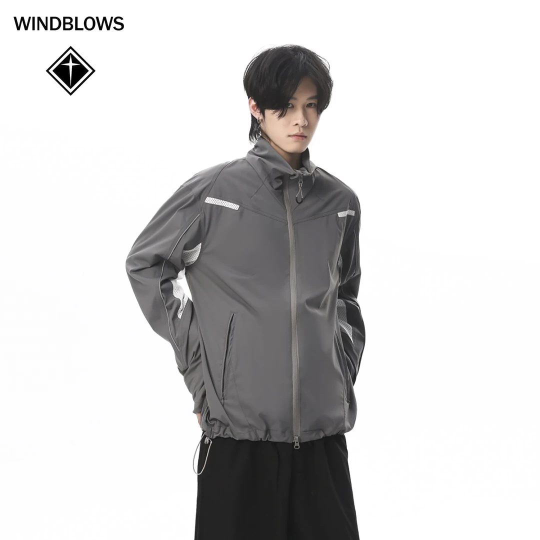 WIND BLOWS2025户外凉感透气拼接立领运动防晒服