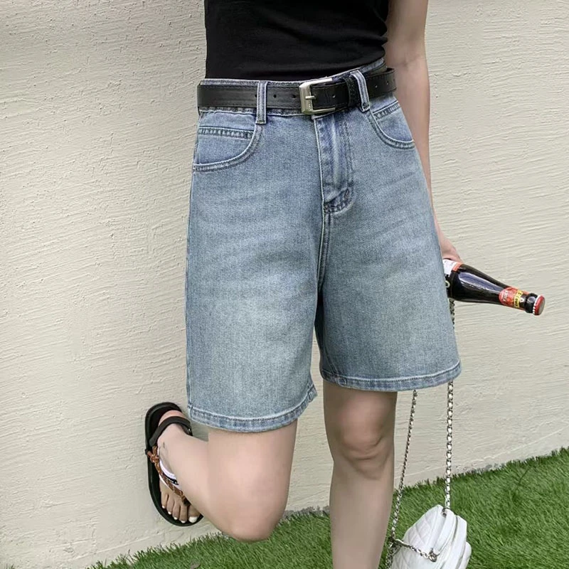 牛仔裤短裤韩版阔腿夏季欧美风潮流短裤高腰直筒薄款百搭显瘦