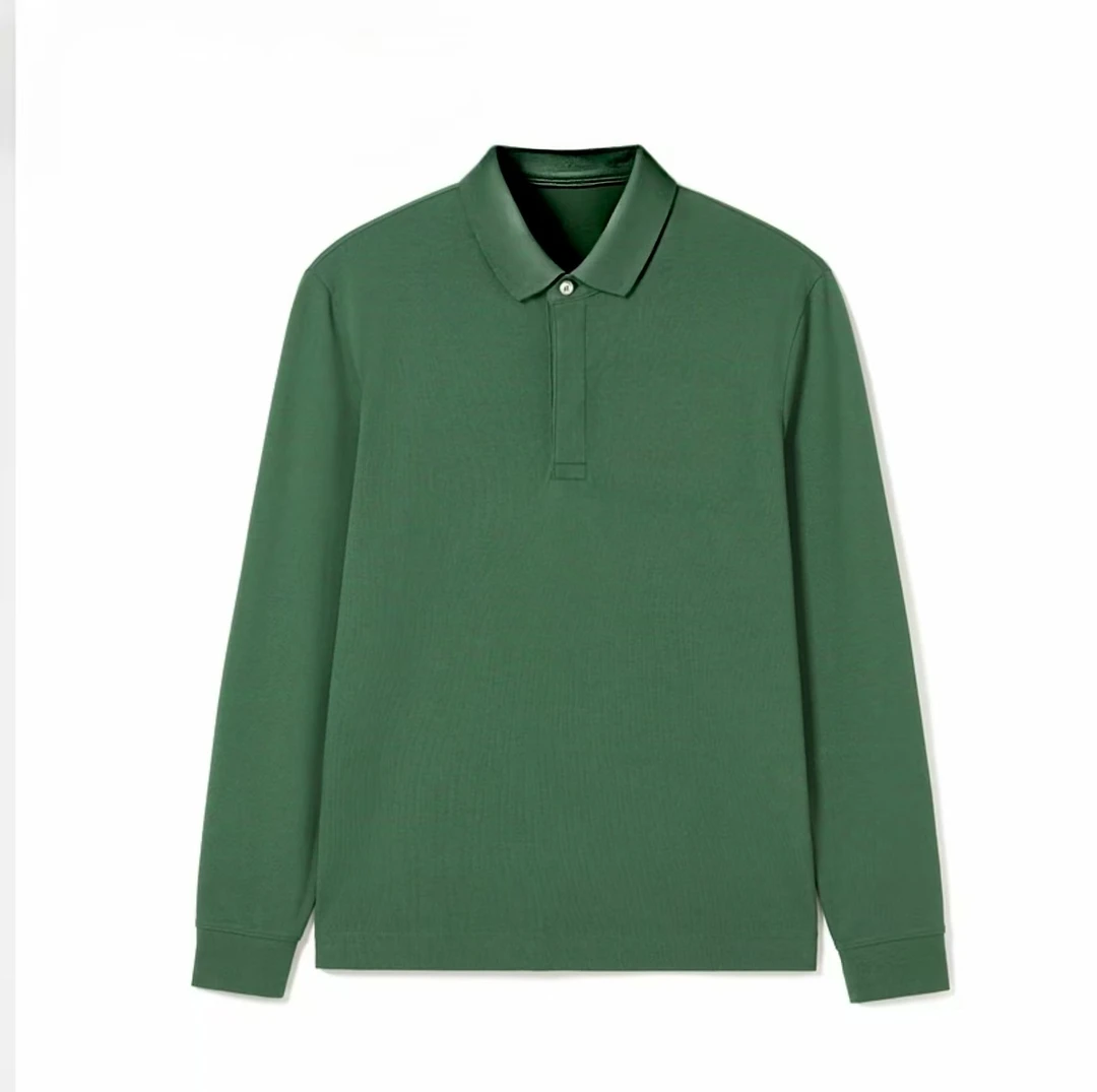 25秋季新品高级男装暗标暗扣长袖polo