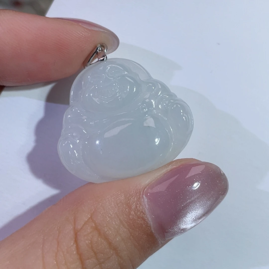 翡翠银S925镶嵌颈饰佛公