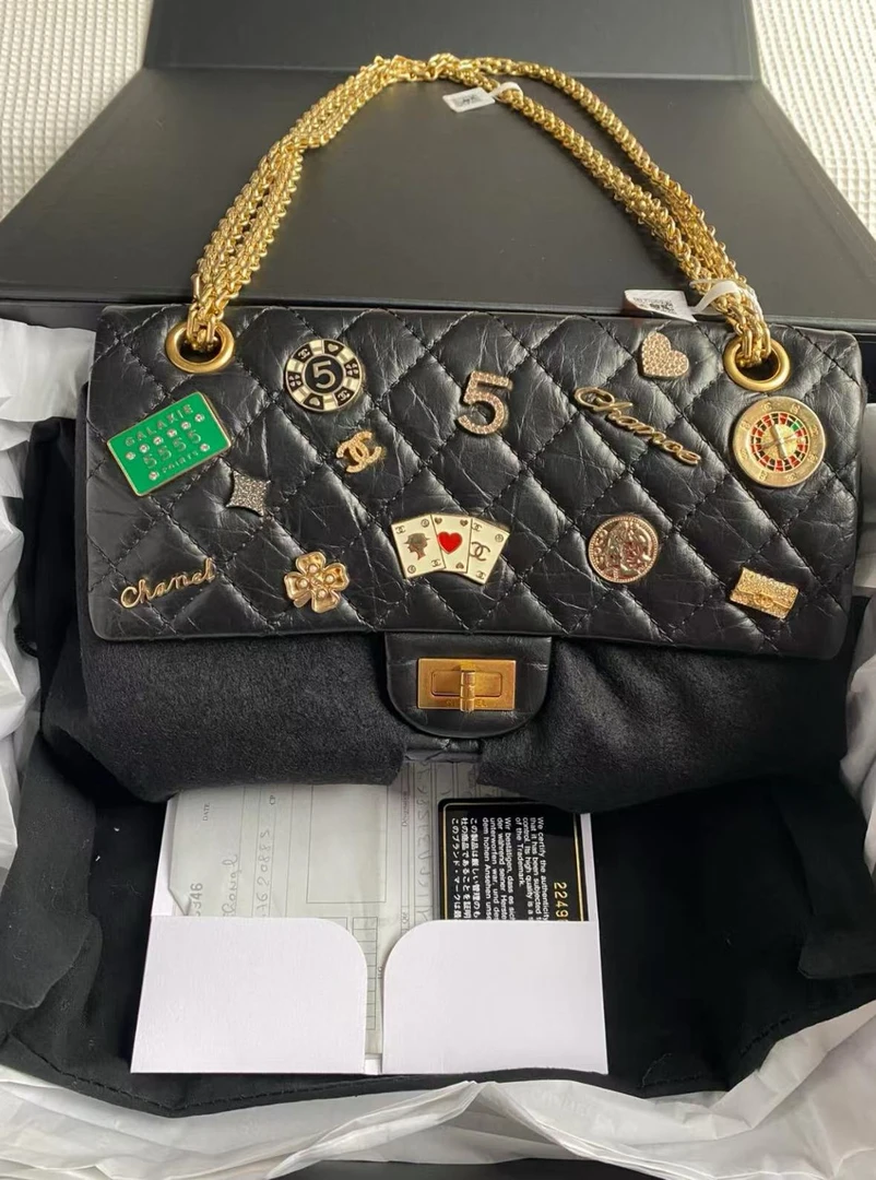 95新 Chanel/香奈儿 黑金2.55赌场系列cf包 2958465