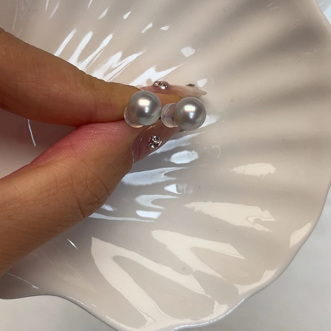 耳饰海水珍珠银S925镶嵌