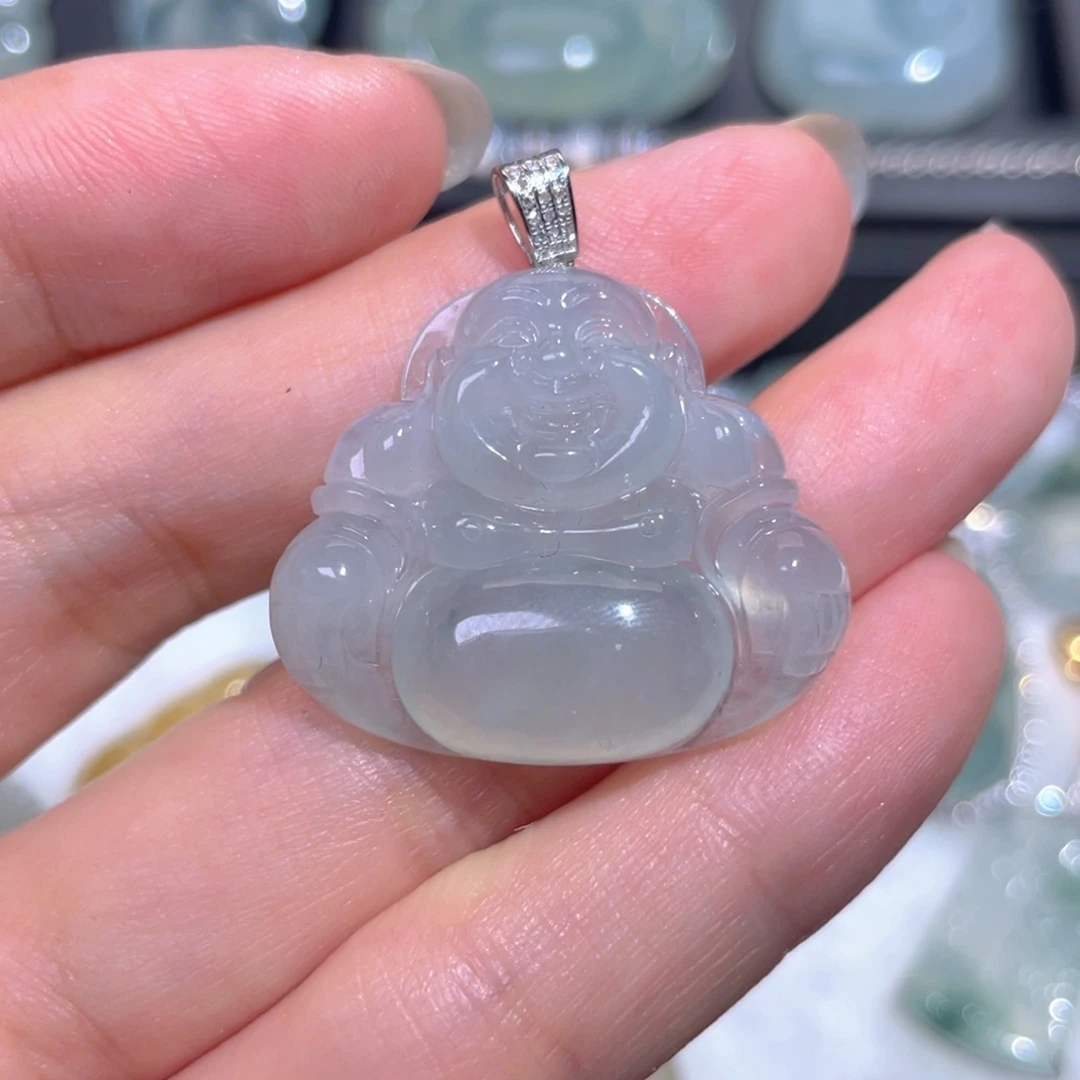 颈饰18K金镶嵌翡翠翡翠