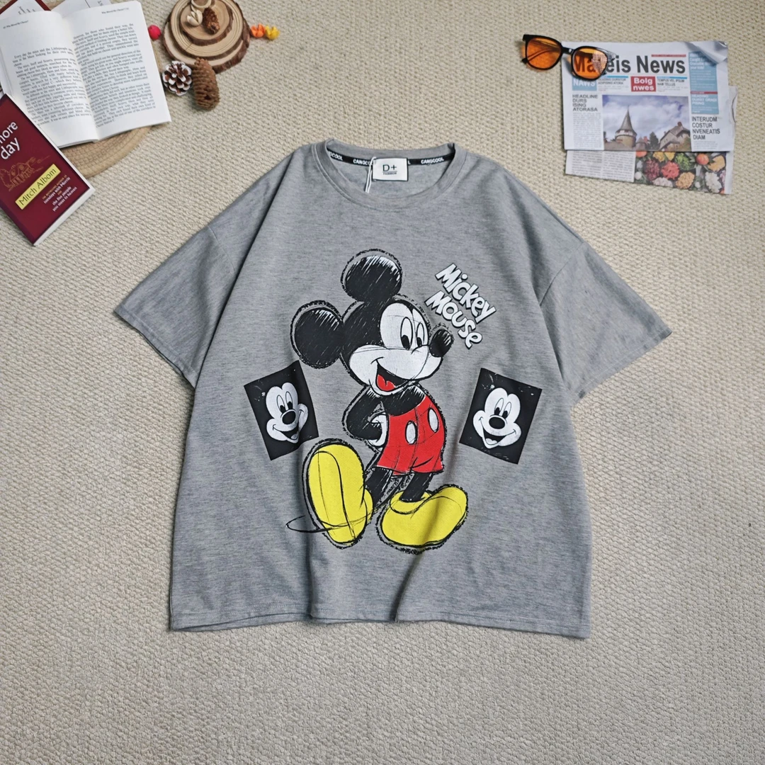 2025春季新款宽松百搭时尚卡通印花短袖T恤9211