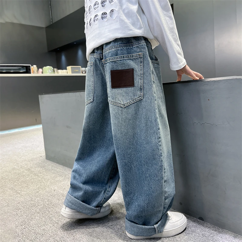 儿童装男童夏装防蚊裤2025新款大童薄款牛仔裤子男孩夏季休闲宽松