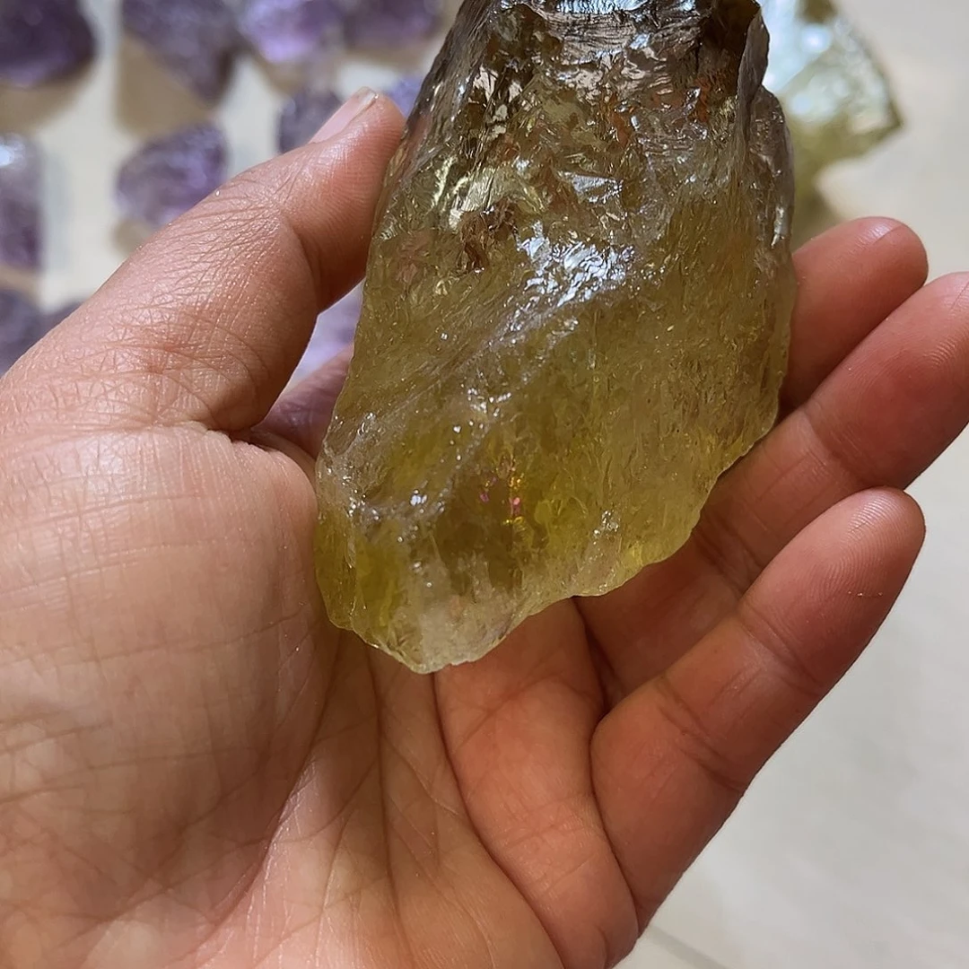 牡***丹珠宝半成品黄晶未镶嵌