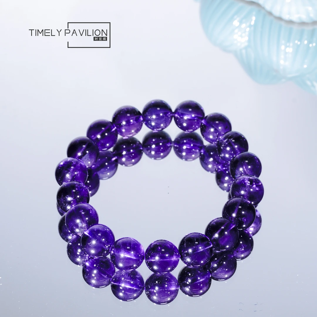 【时宜阁】毕业级天然乌拉圭紫水晶手串-多样性发一