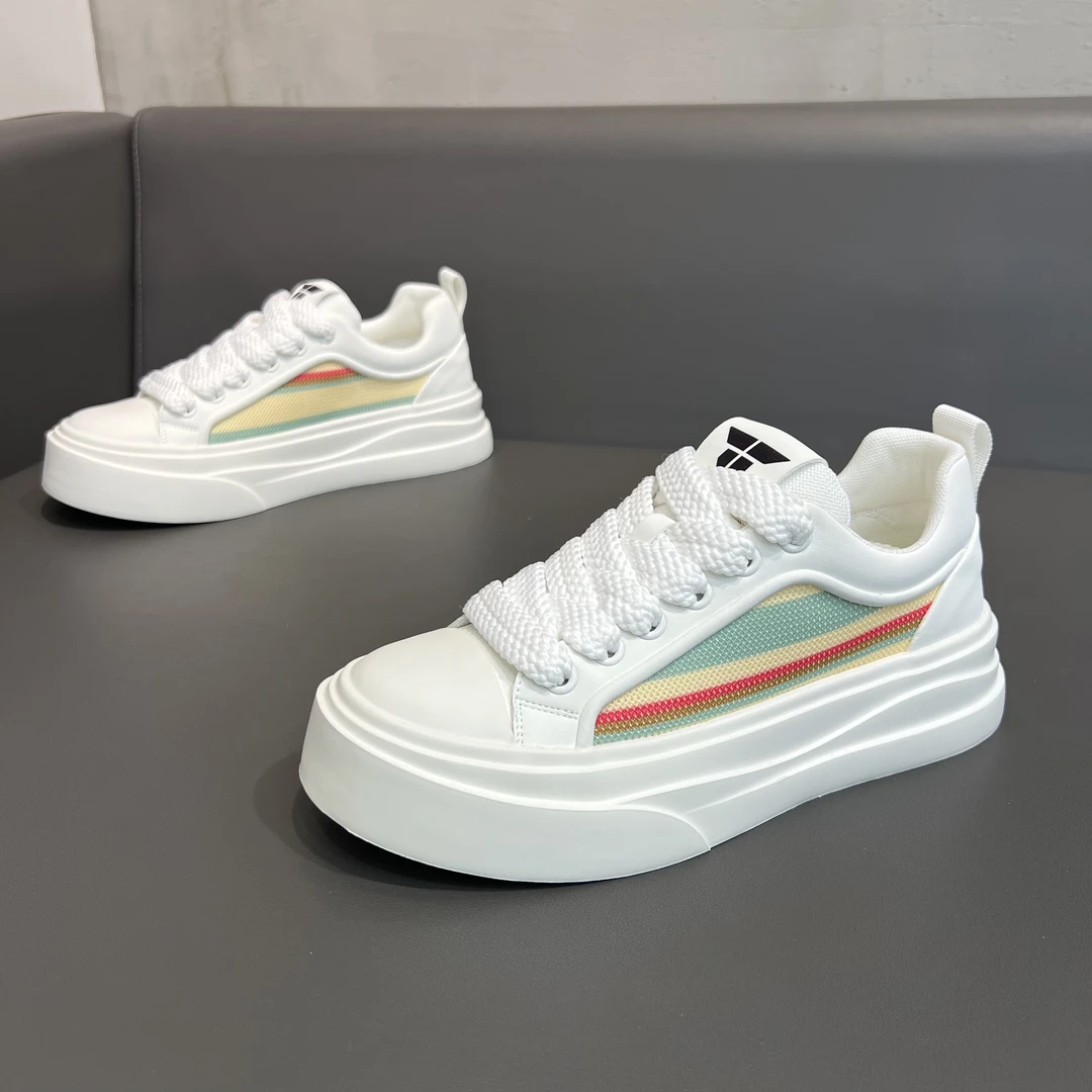 休闲鞋厚底透气素面网面板鞋透气青春潮流夏季时尚百搭舒适潮男鞋