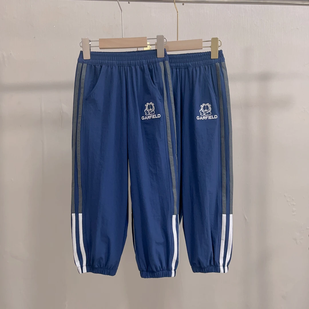 夏季速干裤韩版加菲猫 刺绣卫裤 休闲 男童女童小中大童纯色 儿童