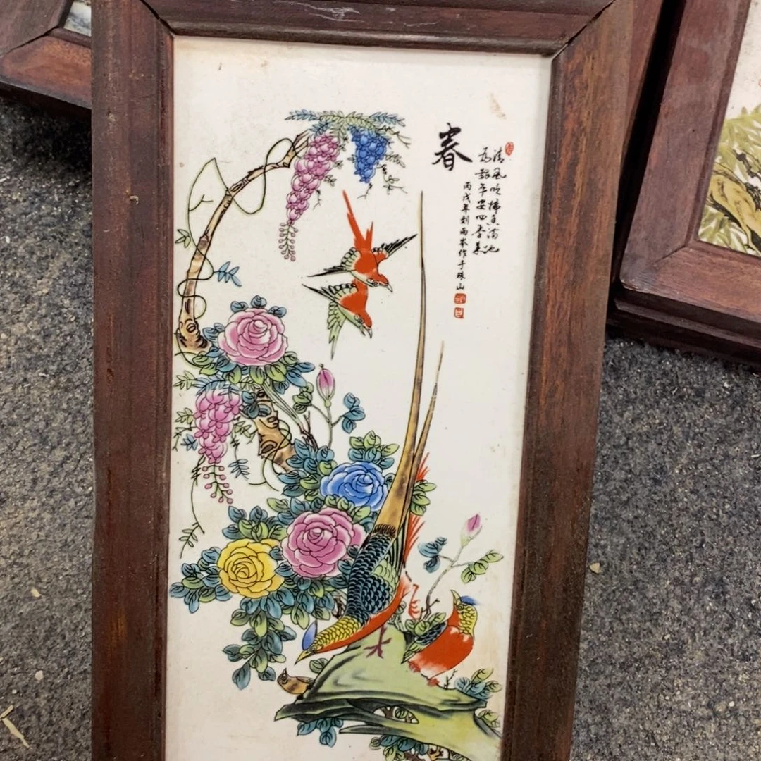 瓷28*16*1景德镇瓷板画柴窑烧制