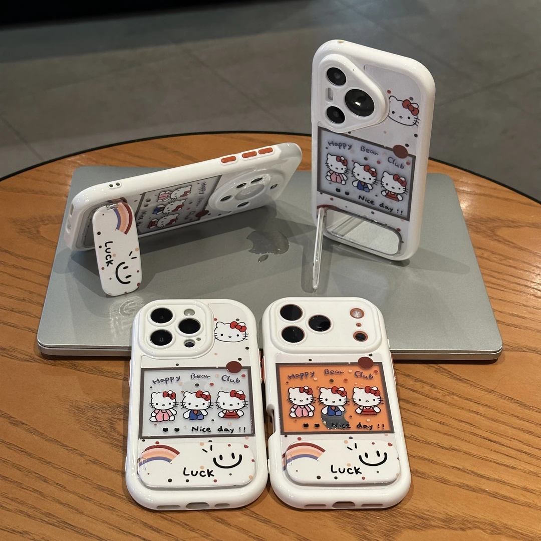 BANCAKT彩虹笑脸支架适用苹果17/16奶油手机壳华为vivo小米15oppo