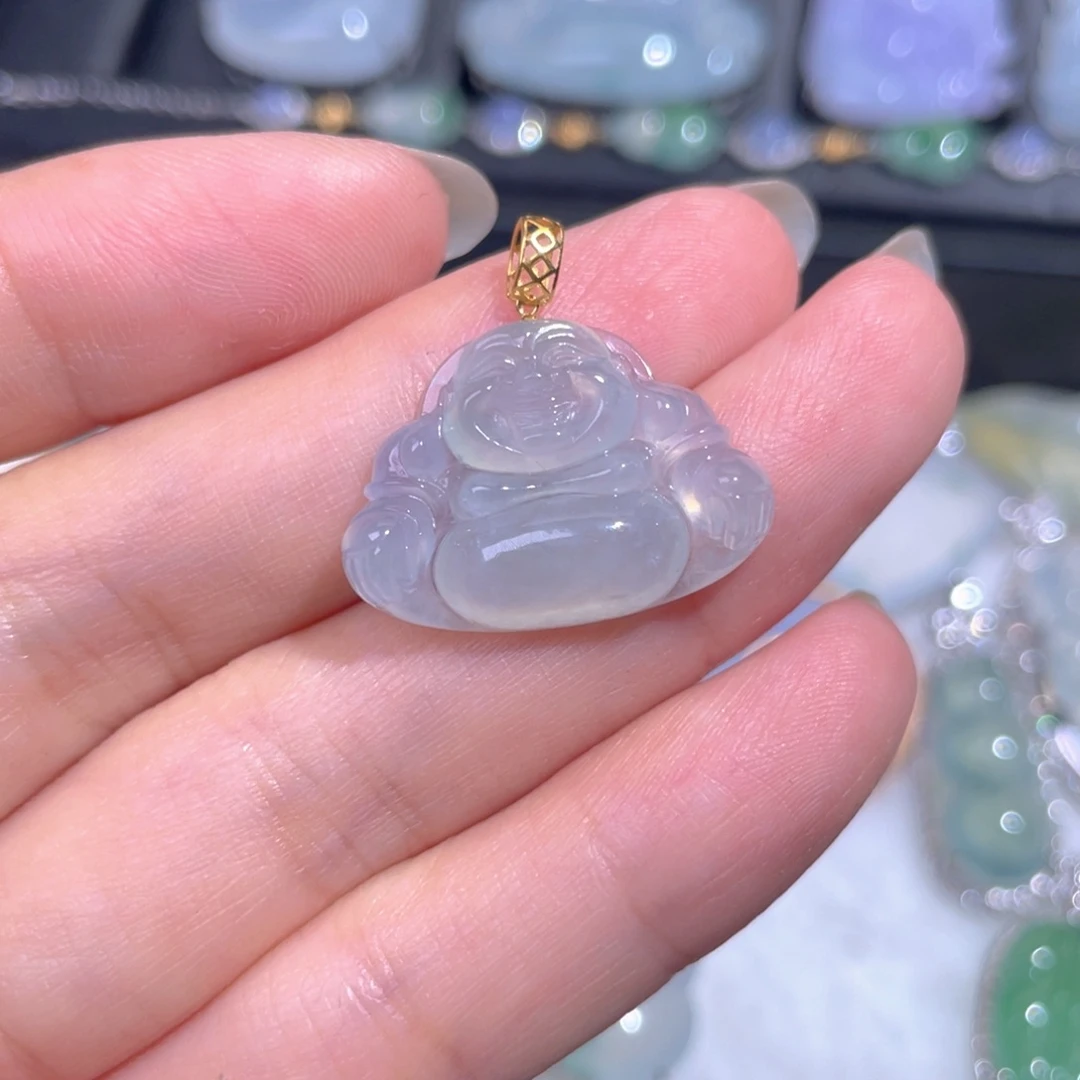 颈饰18K金镶嵌翡翠翡翠