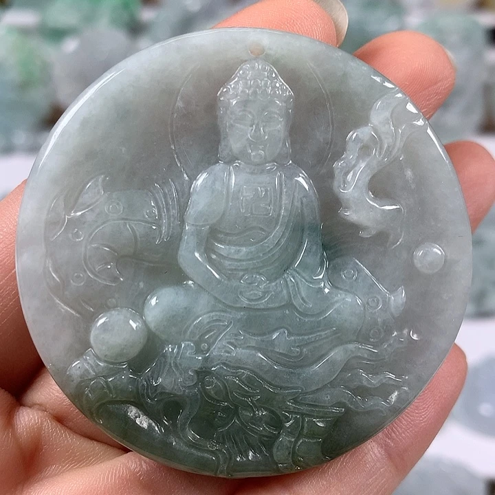 翡翠未镶嵌颈饰玉龙大日如来福利