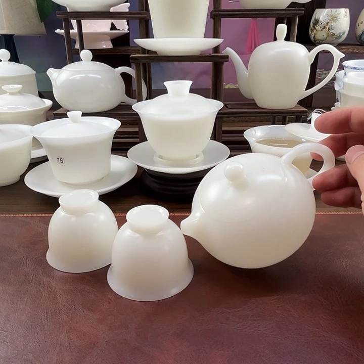 隐唐窑/璞玉素烧自生釉200ml西施壶送2客杯