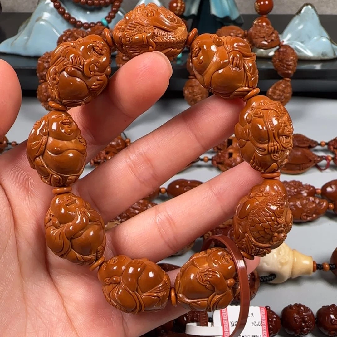 手串橄榄核20瑞兽弥勒