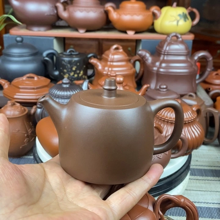 茶壶紫砂全手工汉铎230cc原矿老紫泥特价