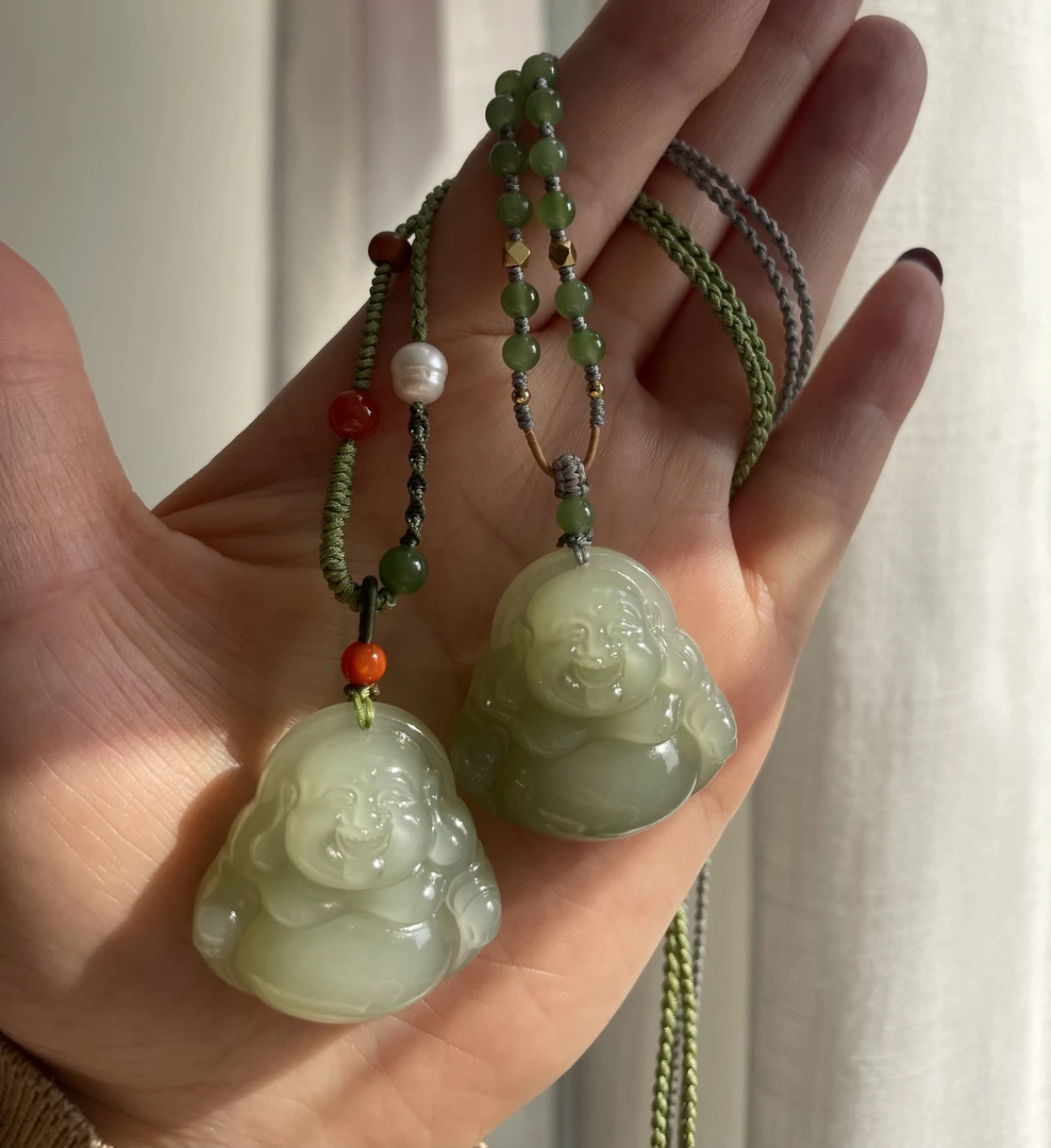 和田玉高冰晴厚装30mm佛公，多样发一个