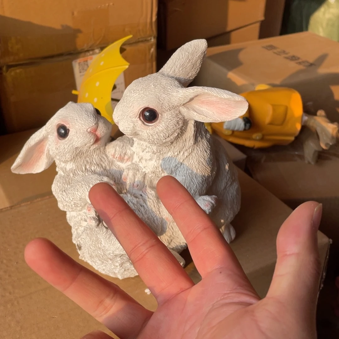 【闪购商品】树脂情侣小兔摆件