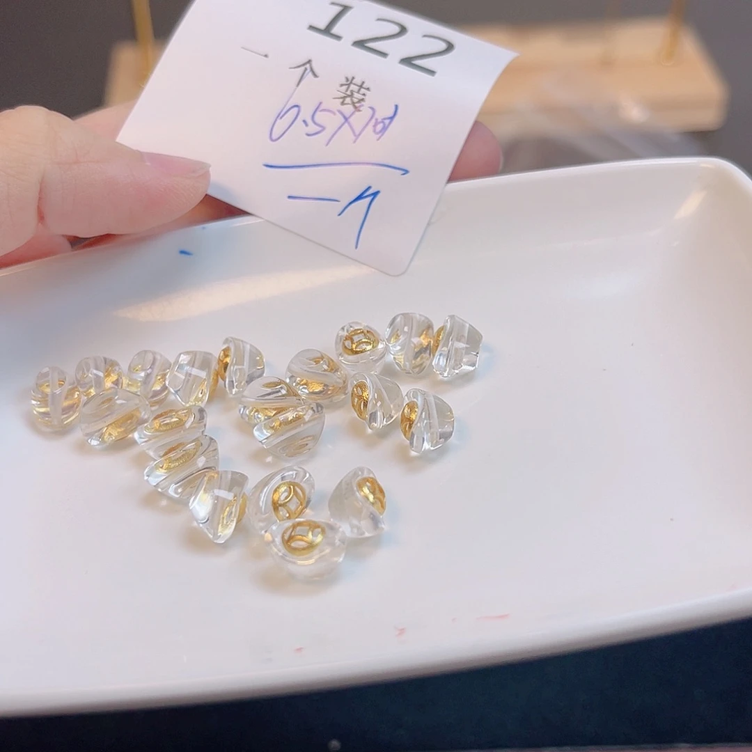 水晶珠宝半成品银S925镀金镶嵌