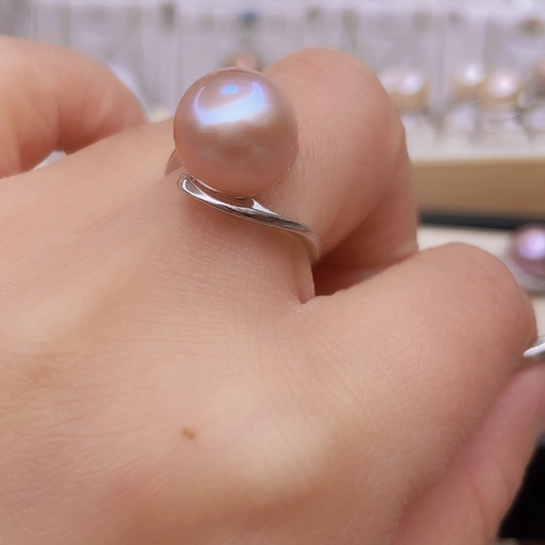果***实银S925镶嵌戒指淡水珍珠