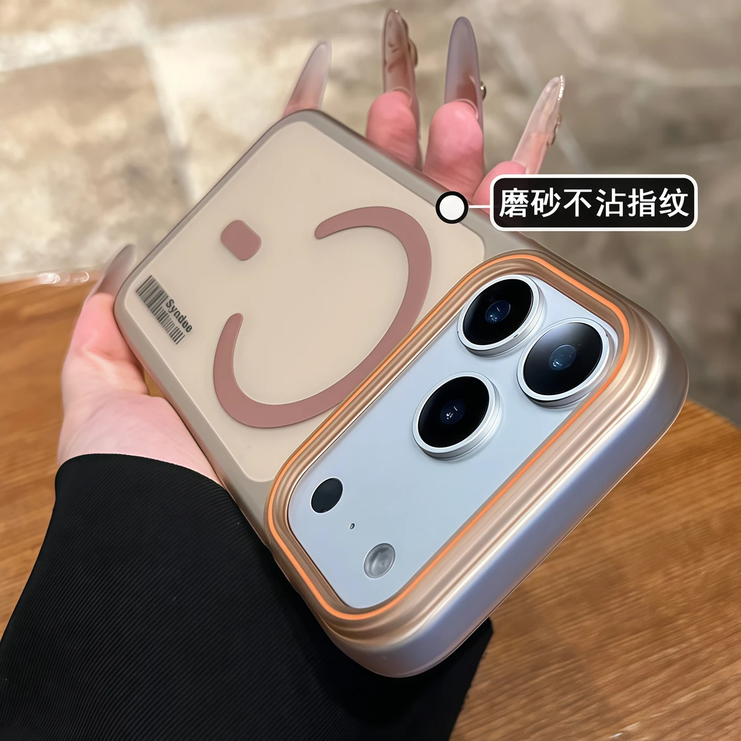 沙漠金磨砂磁吸适用苹果17promax手机壳情侣超好看简约防摔保护套