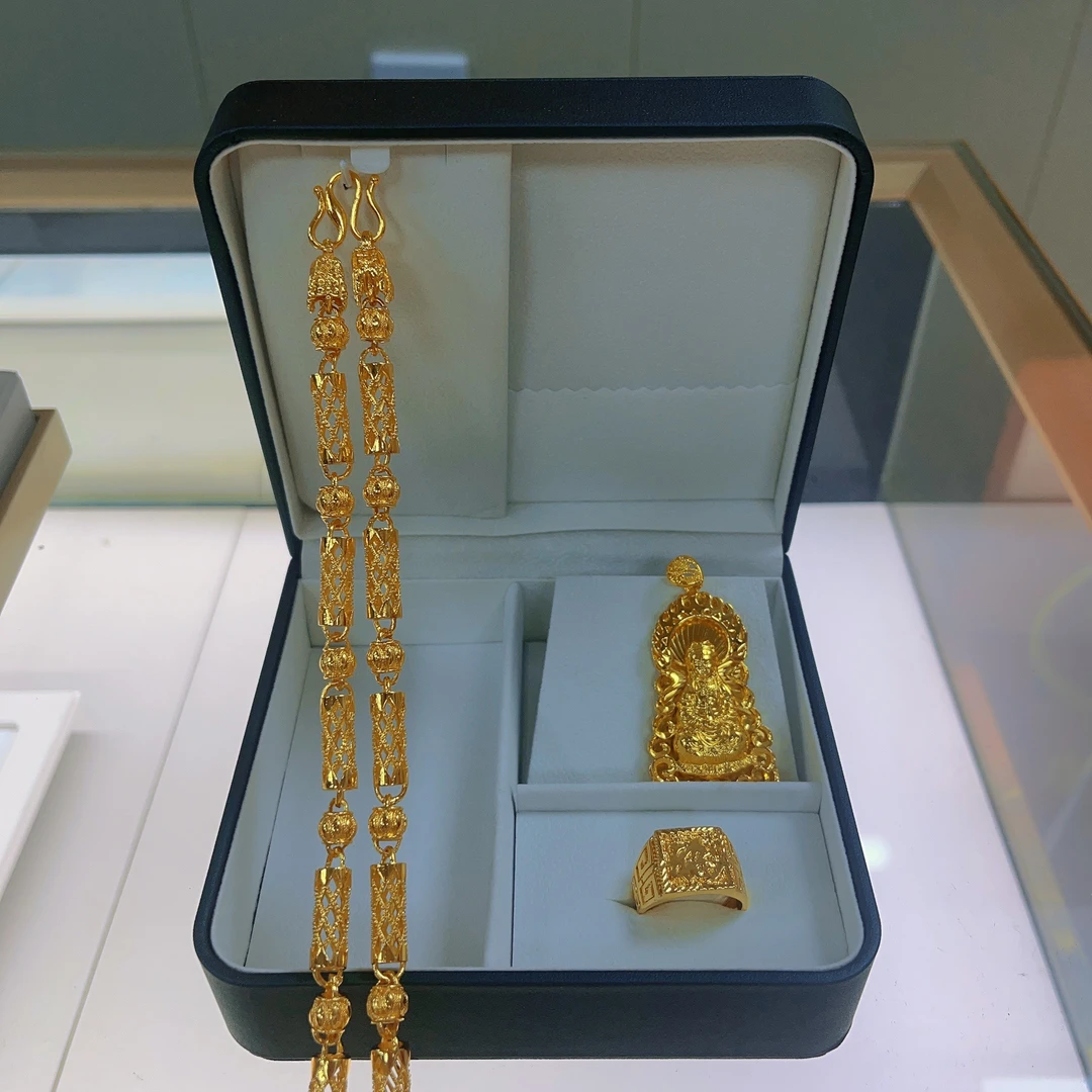 合金项链  帝王竹节项链套装 大气经典手工工艺 金色项链