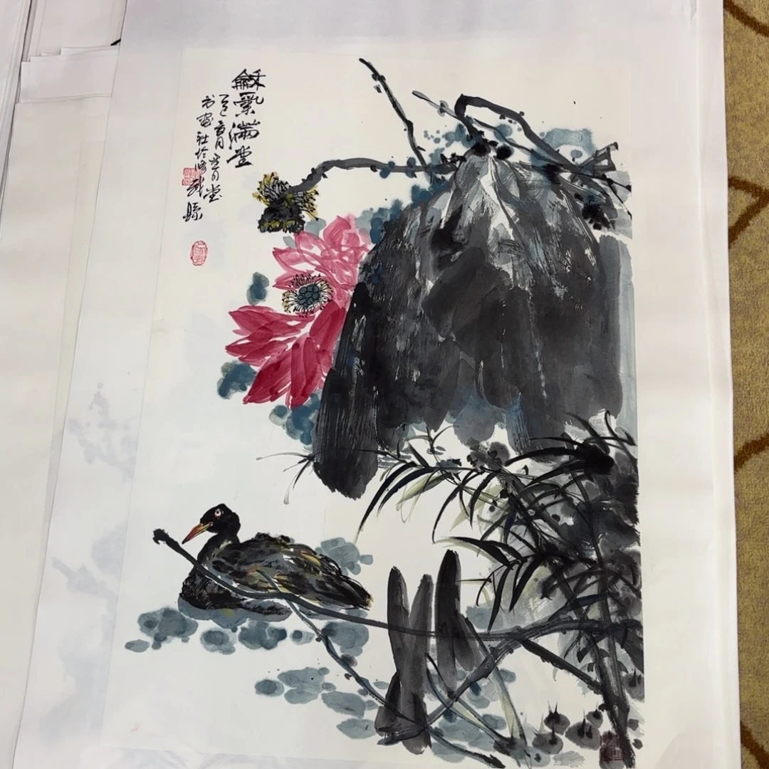 国画薛战迎四尺三开李欣主播